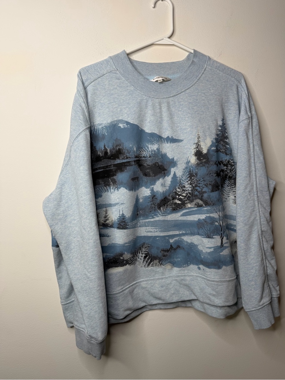 Northern Reflections Winter Landscape Scenic Sweatshirt Blue Women’s XXL - Picture 5 of 9